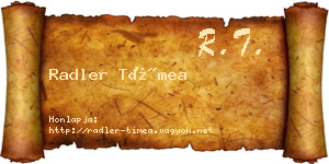 Radler Tímea névjegykártya